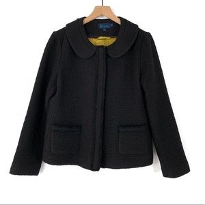 Boden Black Parisienne Boucle Wool Blazer Jacket
